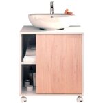 Meuble salle de bain sous lavabo avec ou sans colonne pied briebe esencia blanc 01161