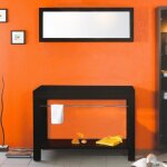 Meuble de salle de bain - cedam - op�ra - 120 cm - bois weng� - miroir horizontal