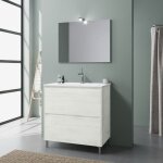 Meuble de salle de bains  poser cm 80 avec tiroirs couleur blanc laguna