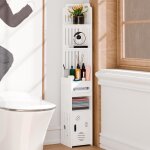 Meuble de salle de bain - flasidu - colonne moderne - 20x19x120cm - distributeur de papier - �tag�res ...