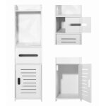 Meuble de salle de bain - colonne 25 x 21 x 80 cm - armoire haute �troite gain de place avec 4 �tag�res ...