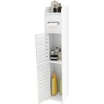 Meuble de salle de bain colonne blanc - laizere - 17 * 15 * 78cm - bois massif - contemporain - design ... Meuble de salle de bain colonne blanc - laizere - 17 * 15 * 78cm - bois massif - contemporain - design ...