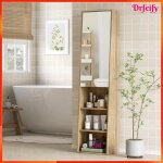 Meuble salle de bain colonne trap�zo�dal - akozon - 11196 - porte miroir - 6 niveaux - 40x295x165 cm