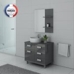 Meuble de salle de bain - distribain - milan gris taupe - simple vasque - 80 cm - 4 tiroirs et 1 placard ... Meuble de salle de bain - distribain - milan gris taupe - simple vasque - 80 cm - 4 tiroirs et 1 placard ...