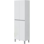 Meuble de salle de bain - double colonne - blanc brillant - 4 portes - l60 x p35 x h182 cm - destal