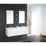 Meuble salle de bain double vasque luxe beau meuble double vasque 150 cm mod. white rome