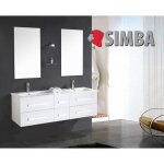 Meuble salle de bain double vasque 150 cm white rome