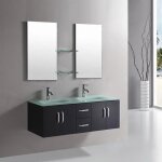 Meuble salle de bain double vasque luxe beau meuble double vasque 151 cm mod. ice noir