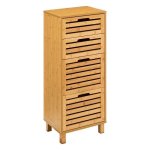 Meuble de salle de bain - eazy living - margot - 4 tiroirs - bambou - marron