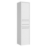 Meuble de salle de bain etna 30 x 35 x 130 cm - blanc - meuble colonne suspendu avec 1 tiroir et 2 porte ...