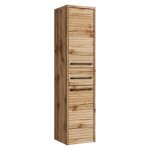 Meuble de salle de bain etna 30 x 35 x 130 cm - ch�ne - meuble colonne suspendu avec 1 tiroir et 2 porte ...