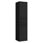 Meuble de salle de bain etna 30 x 35 x 130 cm - noir matt - meuble colonne suspendu avec 1 tiroir et ...