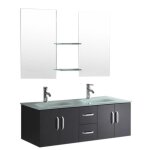 Meuble de salle de bain - ginger - noir - 151 cm - lavabo inclus