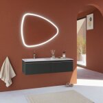 Meuble de salle de bains gris foncé de 120 cm lavabo asymétrique et miroir suspendu seattle Meuble de salle de bains gris foncé de 120 cm lavabo asymétrique et miroir suspendu seattle