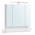 Meuble de salle de bain - helloshop26 - armoire 3 portes - prises + 2 usb - panier & s�che - cheveux ...
