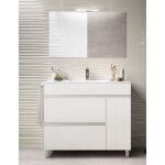 Meuble de salle de bain hemera avec lavabo miroir et lumire led blanc 80x82x45cm - armoire de rangement ...