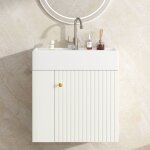 Meuble de salle de bain lavabo avec meuble sous - lavabo 55 cm meuble sous - lavabo mural blanc petit ...