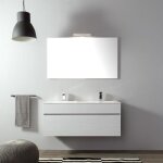 Meuble de salle de bain moderne weiss de 120 cm avec double lavabo sole