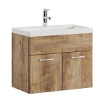 Meuble de salle de bain de montreal 01 60 cm lavabo chene chataignier - armoire de rangement meuble lavabo ...