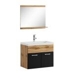 Meuble de salle de bain de montreal 02 60 cm lavabo chene noir mat - armoire de rangement meuble lavabo ... Meuble de salle de bain de montreal 02 60 cm lavabo chene noir mat - armoire de rangement meuble lavabo ...