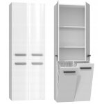 Meuble de salle de bain - nel dd 2k - blanc brillant - 60cm