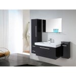 Meuble salle de bain noir vasque lavabo 2 unité de colonne mod. london 100 cm Meuble salle de bain noir vasque lavabo 2 unité de colonne mod. london 100 cm