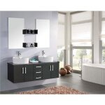 Meuble salle de bain noir - vasque luxe double lavabo mod. butterfly 150 cm