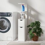 Meuble de salle de bain meuble de rangement avec tiroir sur roulettes avec �tag�res ouvertes 20 x 45 ...