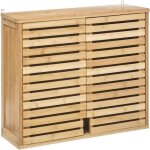 Meuble haut salle bain 2 portes bambou sicela 5five Meuble haut salle bain 2 portes bambou sicela 5five