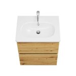 Meuble de salle de bain simple vasque 60 cm burgbad joline ch�ne