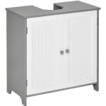 Meuble salle de bain - meuble sous - vasque - placard 2 portes aspect rsine tresse avec tagre - mdf ...
