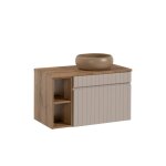 Meuble de salle de bain  suspendre iconic cashemire 60 cm le plan et lextension 20 cm couleur evoke ...