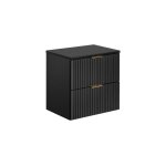 Meuble de salle de bain suspendu sous vasque avec plan adel noir 60 cm