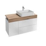 Meuble salle de bain suspendu sully 103cm - jacob delafon - vasque  poser  droite - dcor chne et ...