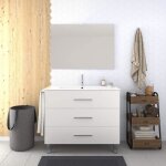 Meuble de salle de bain v�li 60cm blanc avec plan vasque et miroir. avec porte serviettes en cadeau!!! ...