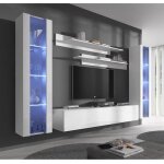 Meuble de salon - nora blanc - b2 - 2 portes - bois - panneaux de particules - contemporain - design Meuble de salon - nora blanc - b2 - 2 portes - bois - panneaux de particules - contemporain - design