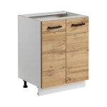 Meuble sous �vier rita - naturel / blanc - l 60 x h 82 cm
