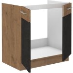 Meuble sous évier rock - mélaminé décor chêne lancelot et gris matera - 1 porte - l80 x h82 cm Meuble sous évier rock - mélaminé décor chêne lancelot et gris matera - 1 porte - l80 x h82 cm
