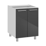 Meuble sous �vier salma - gris graphite / blanc - l 60 x h 81 cm