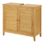 Meuble sous lavabo avec 2 portes 60 x 67 x 30 cm bambou Meuble sous lavabo avec 2 portes 60 x 67 x 30 cm bambou