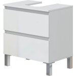 Meuble sous - lavabo - 2 tiroirs - 60 cm - blanc brillant - destal