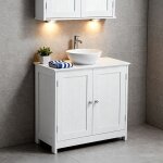 Meuble sous lavabo 60x30x60 cm avec d�coupe siphon 2 portes et �tag�re meuble salle de bain rangement ...