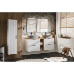 Meuble sous double vasque adel blanc avec ltagre - extension chne 140 cm