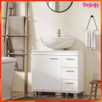 Meuble sous lavabo - akozon - 14930 - 70 x 30 x 64 cm - 3 tiroirs & porte fermeture douce - d�coupe en ...