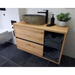 Meuble sous lavabo chne - marque - modle - 100 x 60 x 455 cm - marron