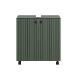 Meuble sous lavabo - dcor vert sauge et noir - l60 x h64 x p42 cm - pure bliss