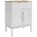 En solde meuble sous lavabo de salle de bain - armoire wc - meuble wc - floro blanc 60x40x80 cm l2004 ...