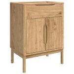 En solde meuble sous lavabo de salle de bain - armoire wc - meuble wc - floro cire marron l2003