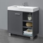 Meuble sous lavabo pour salle de bain narvik 56 x 60 x 31 cm gris fonc