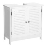 Meuble sous lavabo meuble de salle de bain placard de rangement 60 x 30 x 60 cm avec 2 portes persiennes ...